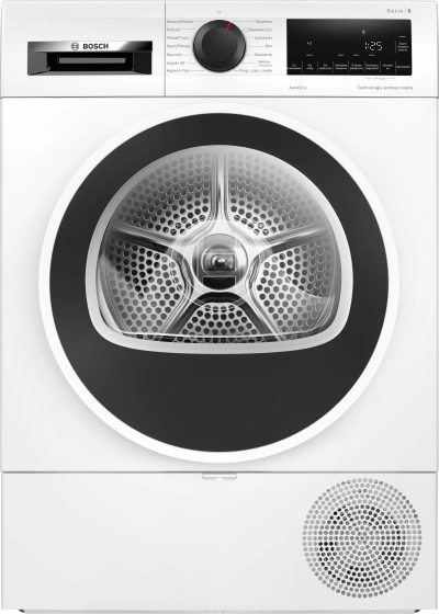 Tharësja Bosch Serie 6 WQG233DFPL, 8kg, me pompë nxehtësie, e bardhë