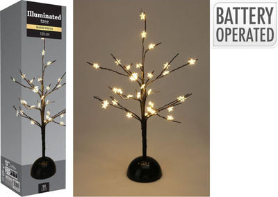 Pemë dekorative me drita LED Best Season Illuminated Tree, 120cm, dritë e bardhë e ngrohtë, bazë e zezë