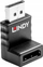 Adapter DisplayPort Lindy 1.2, kënd 90°, 4K, i zi