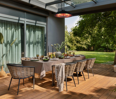 Ngrohës tavani HR Electric 1500W, halogjen, IP44, i zi