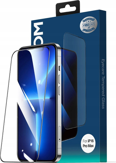 Mаска за екран Joyroom JR-MLG0286, зајакнато стакло 0.33mm, за iPhone 15 Plus и 16 Plus, со црни рабови