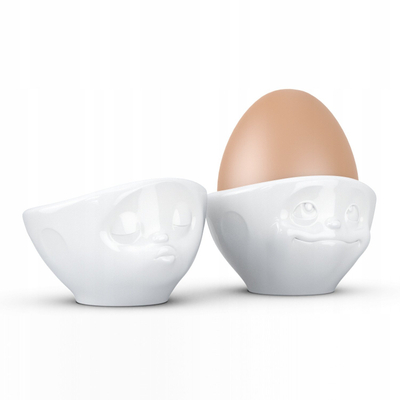 Set filxhanësh për vezë TASSEN Serving Platters White Dreamy dhe Kissing Egg Cup, porcelan, e bardhë