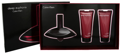 Set Calvin Klein, parfum Deep Euphoria 100 ml + gel dushi 100 ml + losion trupi 100 ml