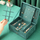 Kuti bizhuterish CA7 Jewelry Box, me plot ndarje, me sirtar, jeshile