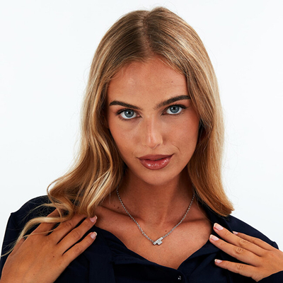 Qafore për femra Trussardi T-Logo, e argjendtë