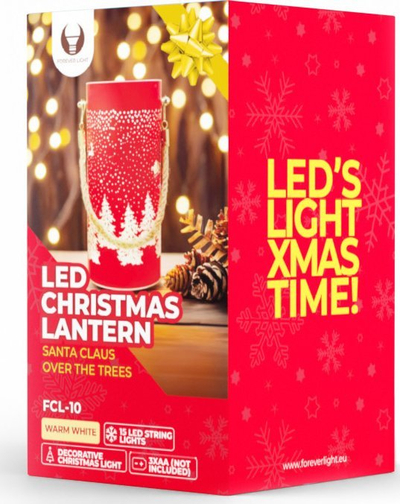 Fener dekorativ Forever Light FCL-10, LED, me bateri, i kuq e artë