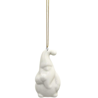 Stoli për pemë Saska Garden Christmas Ceramic Santa, qeramikë, 7.8 cm, i bardhë