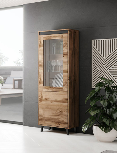 Kabinet NORD, 60x38x182.5 cm, dru lisi wotan, antracit