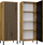 Kабинет витрина KAMARO 1DD SLIM, 147.5 x 53.5 x 40 cm, со летвички, дрво artisan