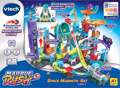 Set lojrash VTech Marble Rush Space Magnetic XL300 E, magnetik, për kalamaj 4–12 vjeç, shumngjyrësh