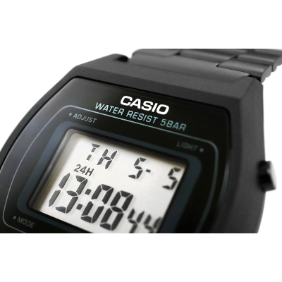 Orë digjitale Casio Vintage B640WB-1ADF, rezistente ndaj ujit, rrip metalik, e zezë