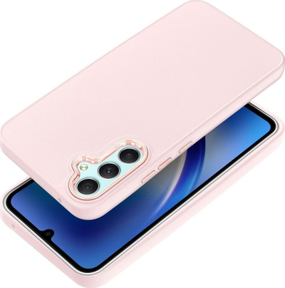 Këse telefoni Frame për Samsung Galaxy A34 5G, TPU, me mbrojtje kamere, rozë e hapur