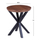 Tavolinë anësore HomeMarkt HM9473.02, rrethore 50x55 cm, MDF me veneer arre, bazë metalike e zezë
