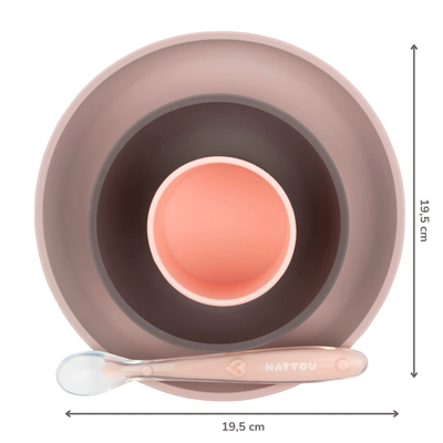 Set ushqimi për Fëmijë prej Silikoni, 4 copë - Silikon, Roze