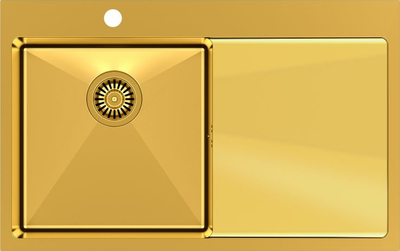 Lavaman kuzhine Quadron Gold Sink Russel 111, 78x48 cm, çelik inoks, ngjyrë ari