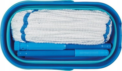 Set mop me kovë Spontex Twist Mop Ultra Compact, mikrofibër, sistem vetështrydhës, blu