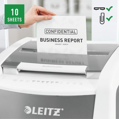 Shredder Leitz Office Pro 600 P5, prerje mikrokonfeti, për 600 fletë, i bardhë