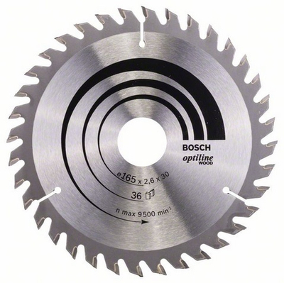 Teh sharre rrethore Bosch Optiline Wood 165mm 36T, vrimë 30mm