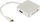 Adapter video Deltaco DP-MULTI1, Mini DisplayPort në HDMI, DVI, DisplayPort, 20cm, i bardhë