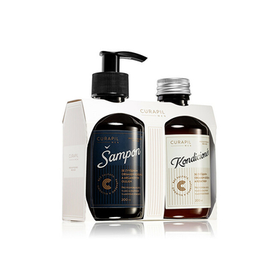 Set për flokë Curapil Men 2 x 200 ml, Shampo për rritje të flokëve 200 ml + Balsam për rritje të flokëve 200 ml