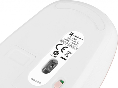 Maus Natec Harrier, wireless, Bluetooth, i bardhë dhe rozë