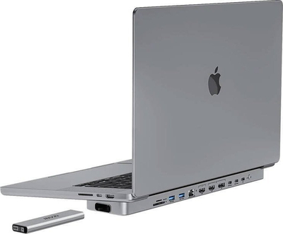 Docking station USB C INVZI MagHub 12n1, për MacBook Pro 16", gri