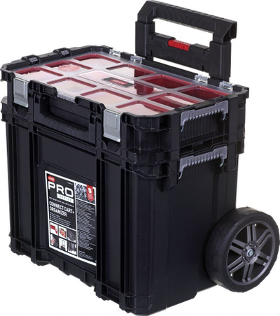 Karrocë veglash Keter Connect Cart Plus, organizuese me ndarje, me rrota gome, e zezë