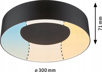 Plafonierë tavani Paulmann HomeSpa Casca, LED, Ø30cm, e zezë