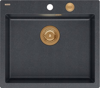 Lavaman kuzhine Morgan 110 GraniteQ, 1 enë, sifon Push To Open, Black Diamond bakër