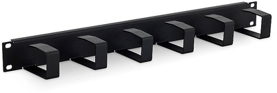 Panel menaxhimi kabllosh 19" 1U, 6 unaza 70 x 40 mm, i zi