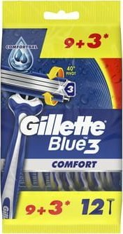Brisqe njëpërdorimëshe Gillette Blue 3 Comfort për burra, 12 copë