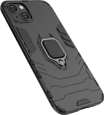 Maskë mbrojtëse Hurtel Ring Armor për iPhone 14 Pro Max, me unazë magnetike, e zezë
