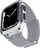 Këllëf me rrip Spigen Metal Fit Pro për Apple Watch 45mm 44mm, alumin edhe TPU, rrip çeliku magnetik, argjendtë