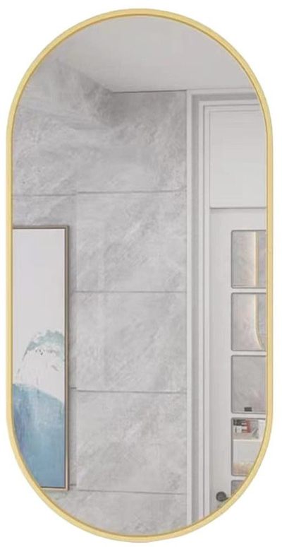 Pasqyrë ovale Oskar Gold, 80x40 cm, kornizë alumini, ngjyrë ari