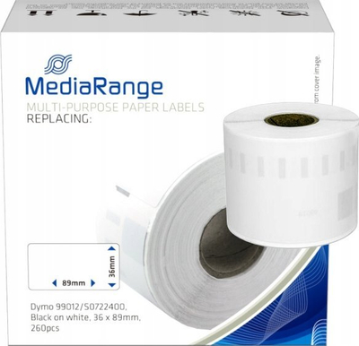 Etiketa letre për printer etiketa MediaRange Dymo 9, vetëngjitëse, të bardha