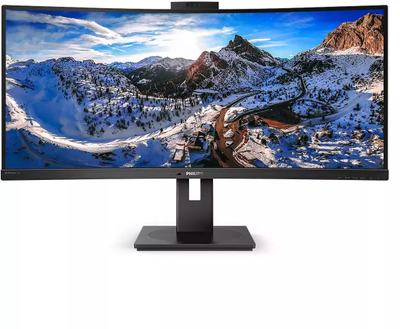 Monitor Philips 346P1CRH, 34", WQHD, i lakuar, i zi