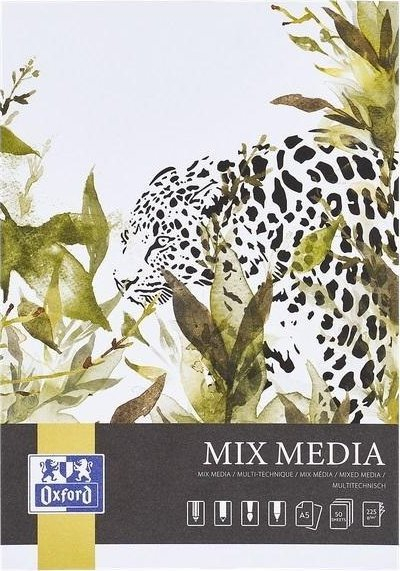 Блок за цртање Oxford Mix Media A5, 50 листови, 225 g/m², мек корици