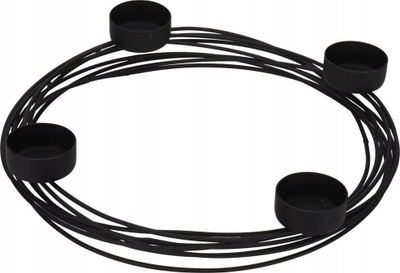 Shandan metal për 4 qirinj tealight, i zi