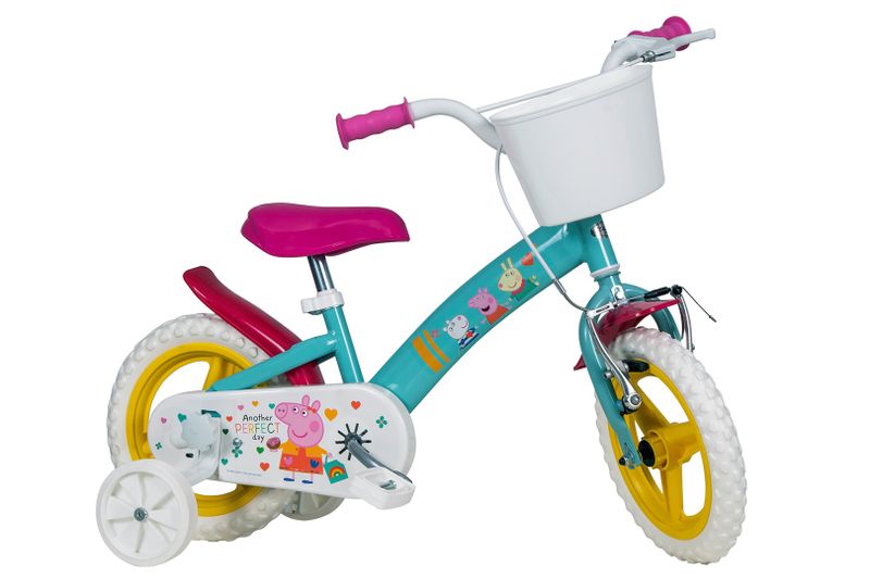 Biçikletë për fëmijë Toimsa Peppa Pig 12", me rrota ndihmëse, jeshile