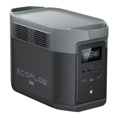 Stacion portativ energjie EcoFlow DELTA 2 Max, 2048Wh, bateri LiFePO4, gri e zezë