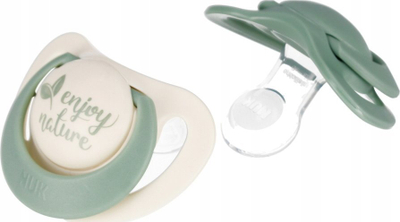 Biberonë NUK For Nature, silikoni anatomik 0-6m, set me 2 copë, jeshil