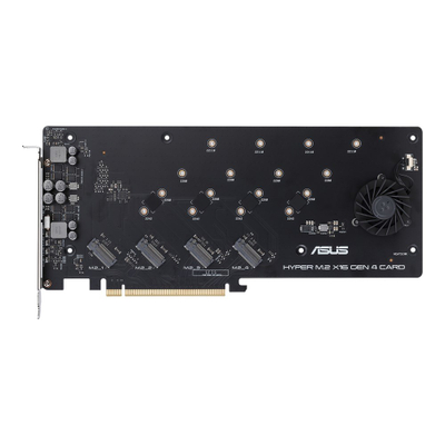 Kartë zgjeruese ASUS Hyper M.2 x16 Gen 4, PCIe 4.0 3.0, 4x M.2 NVMe, e argjendtë