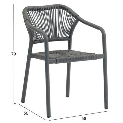 Kolltuk ngrënieje Lucci alumini 58x56x79Hcm (HM6266.01), gri