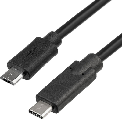 Kabllo USB Akyga AK-USB-16, USB Micro-B me USB-C, 1.0 m, e zezë