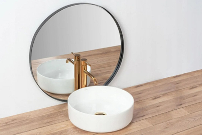 Lavaman banjoje Rea Sami White, rrumbullak, 36 cm, i bardhë
