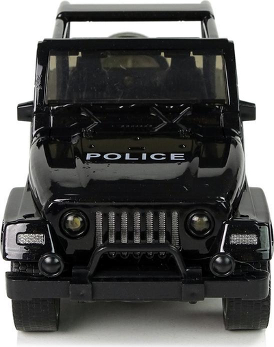 Makinë lodër policie Leantoys Off Road, model xhip, me kuti ekspozuese, e zezë