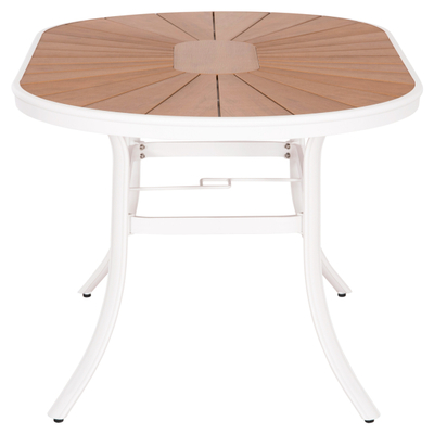 Tavolinë ngrënieje Telamo prej alumini 160x90x73,5Hcm (HM6288.02), bardhë