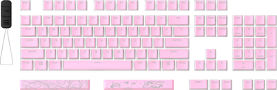 Kapakë tastiere HyperX Pudding Keycaps 2, set i plotë, PBT, rozë