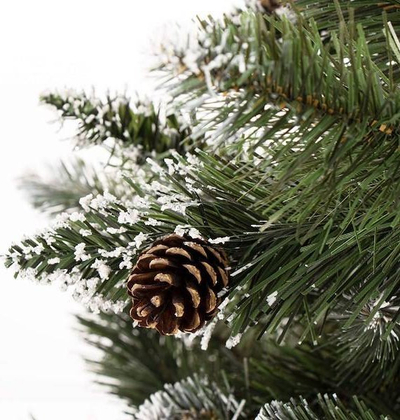 Pemë artificiale Krishtlindjesh Springos Premium Diamond Pine, 180cm, me borë, jeshile