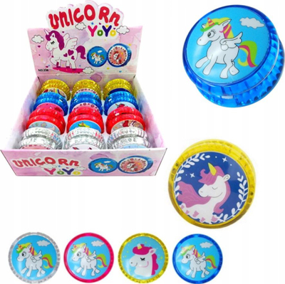 Lodër yo-yo Adar Unicorn, set 12 copë, shumëngjyrëshe